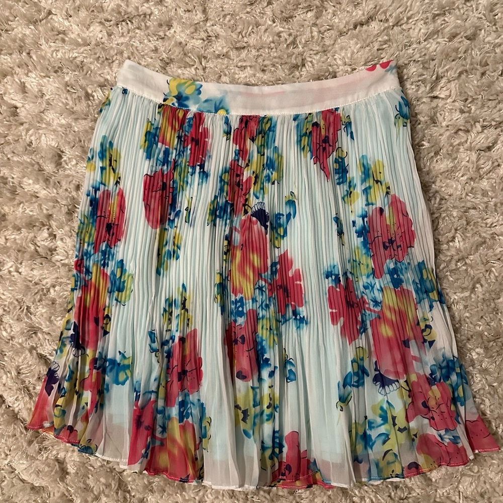 Annabella Cream Mini A-Line Pleated Skirt Resort Wear